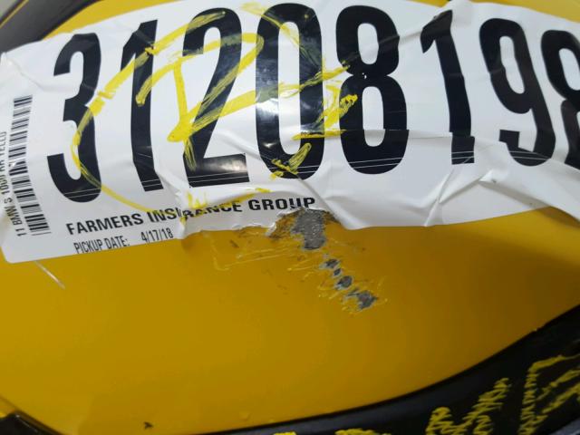 WB1051707BZV43550 - 2011 BMW S 1000 RR YELLOW photo 18