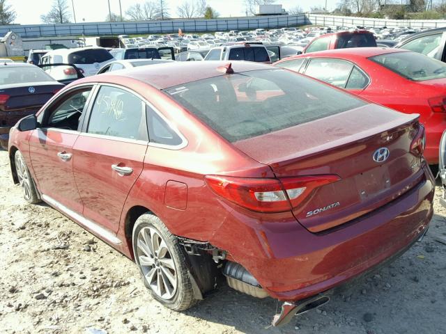 5NPE34AF8FH235510 - 2015 HYUNDAI SONATA SPO RED photo 3