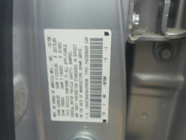 1HGCP26409A058598 - 2009 HONDA ACCORD LXP SILVER photo 10