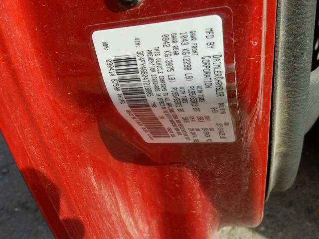 3C4FY48B04T218805 - 2004 CHRYSLER PT CRUISER RED photo 10