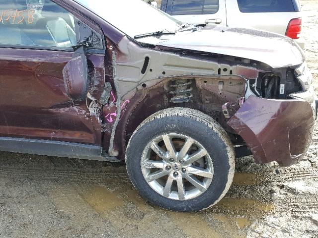 2FMDK4JC2BBB09505 - 2011 FORD EDGE SEL BURGUNDY photo 9