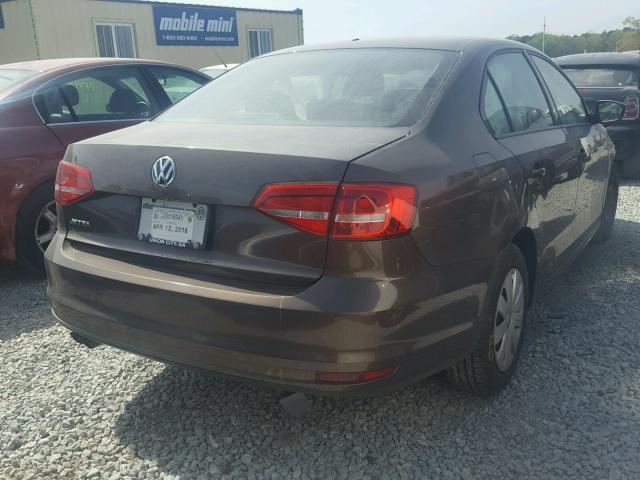 3VW2K7AJ9FM289854 - 2015 VOLKSWAGEN JETTA BASE 棕色 照片 4