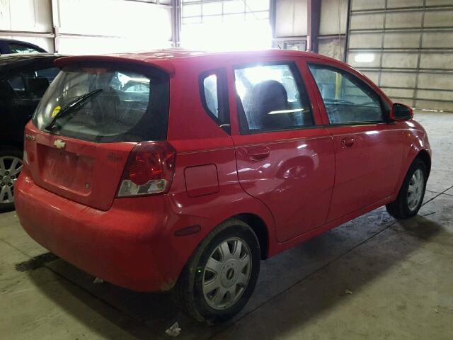 KL1TJ62624B182235 - 2004 CHEVROLET AVEO LS RED photo 4