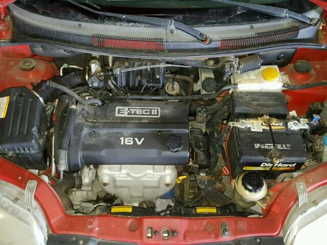 KL1TJ62624B182235 - 2004 CHEVROLET AVEO LS RED photo 7