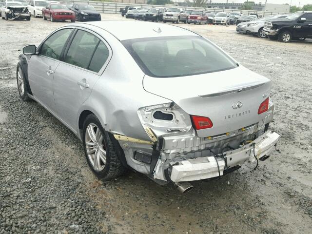 JN1CV6AP2CM621267 - 2012 INFINITI G37 BASE SILVER photo 3