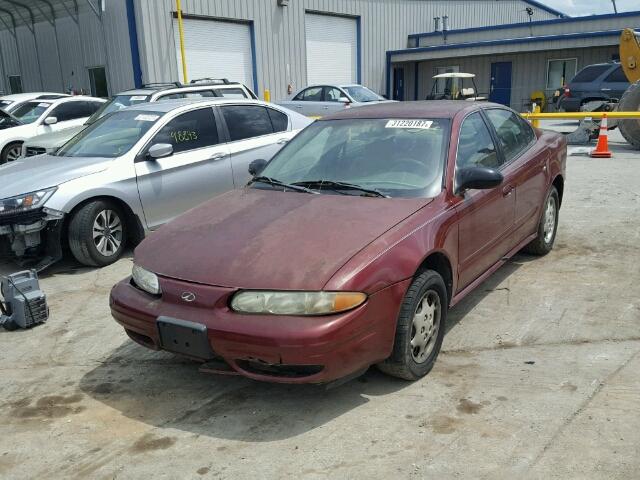 1G3NK52T4YC331467 - 2000 OLDSMOBILE ALERO GX RED photo 2