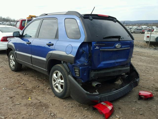 KNDJE723377418804 - 2007 KIA SPORTAGE E BLUE photo 3