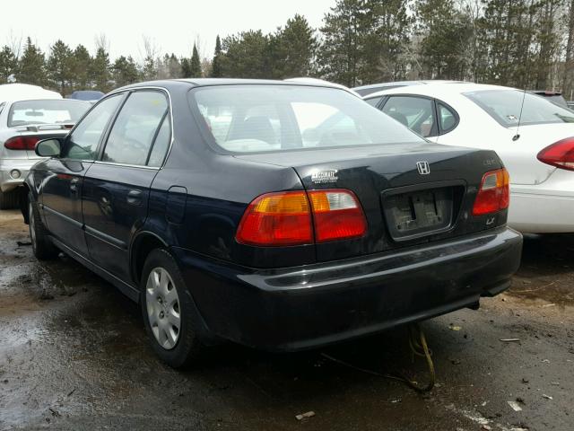 1HGEJ667XYL022125 - 2000 HONDA CIVIC LX BLACK photo 3