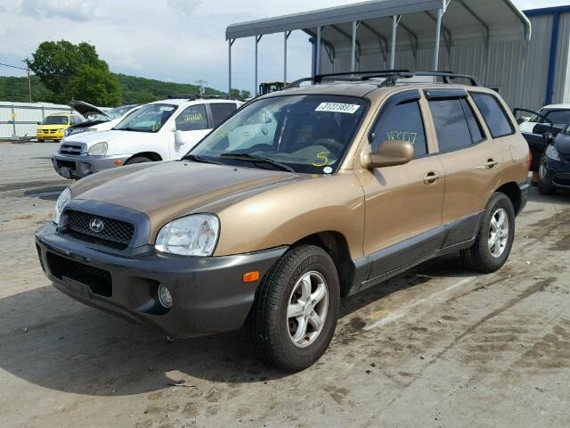 KM8SC73DX2U231499 - 2002 HYUNDAI SANTA FE TAN photo 2