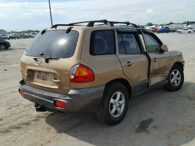 KM8SC73DX2U231499 - 2002 HYUNDAI SANTA FE TAN photo 4