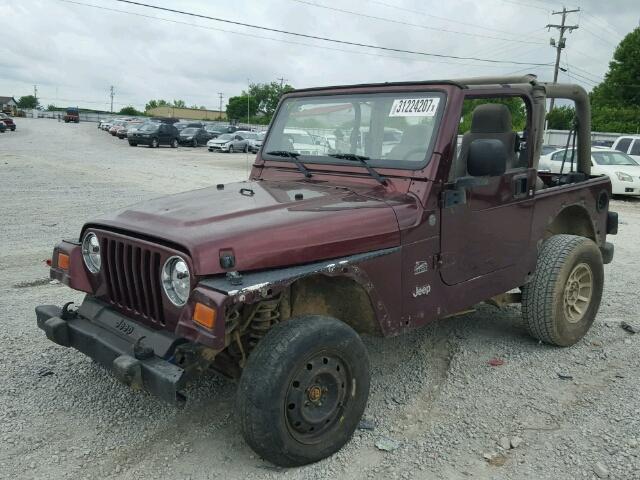 1J4FA59S34P732543 - 2004 JEEP WRANGLER / MAROON photo 2