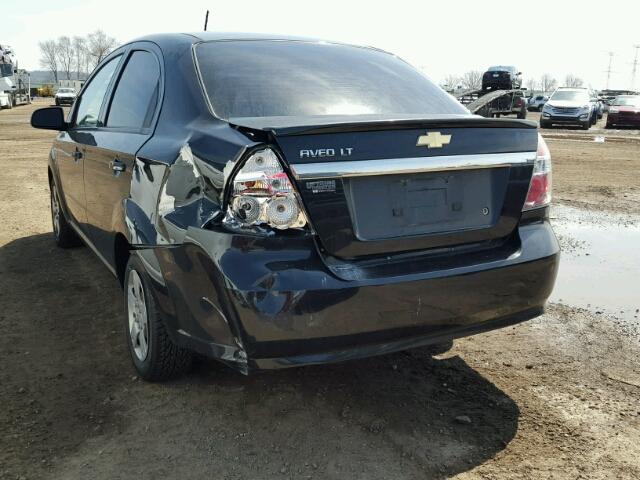 KL1TD5DE1BB199885 - 2011 CHEVROLET AVEO LS BLACK photo 3