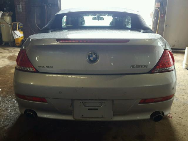 WBAEB535X8CX61551 - 2008 BMW 650 I SILVER photo 10