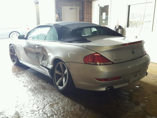 WBAEB535X8CX61551 - 2008 BMW 650 I SILVER photo 3