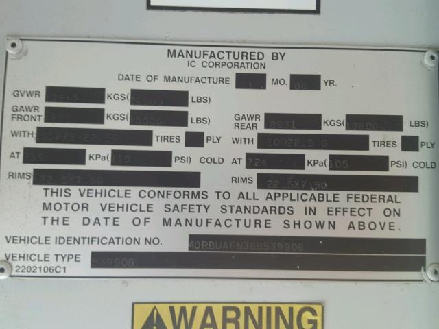 4DRBUAFN38B539908 - 2008 IC CORPORATION 3000 ყვითელი ფოტო 10