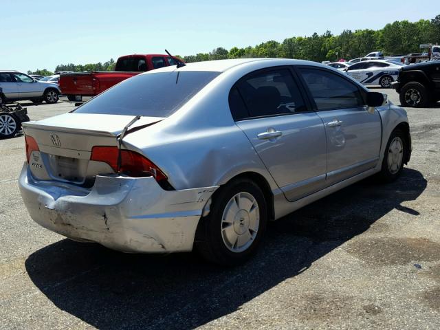 JHMFA36297S025946 - 2007 HONDA CIVIC HYBR SILVER photo 4