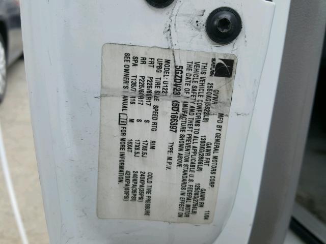 5GZDV23LX5D166397 - 2005 SATURN RELAY 3 WHITE photo 10