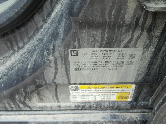 1G1ZA5E14BF338884 - 2011 CHEVROLET MALIBU LS 石墨色 照片 10