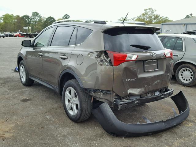 2T3WFREV1DW015786 - 2013 TOYOTA RAV4 XLE BROWN photo 3