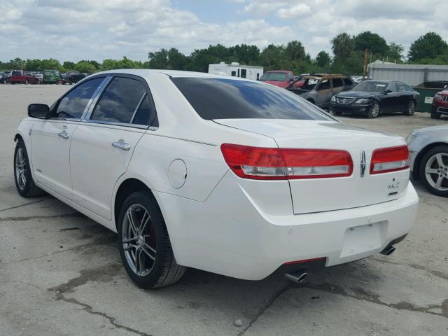 3LNDL2L33CR836363 - 2012 LINCOLN MKZ HYBRID WHITE photo 3