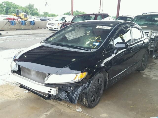 1HGFA16588L032643 - 2008 HONDA CIVIC LX BLACK photo 2