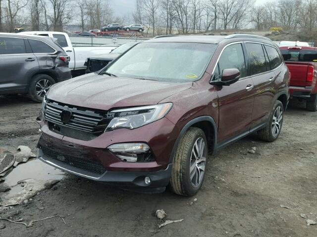 5FNYF6H99HB034717 - 2017 HONDA PILOT TOUR BURGUNDY photo 2