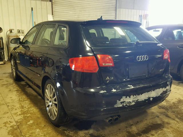 WAUHF78P57A068842 - 2007 AUDI A3 2 BLACK photo 3