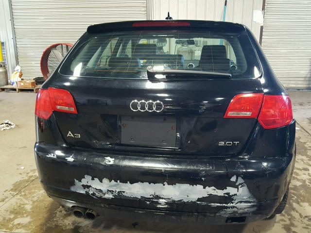 WAUHF78P57A068842 - 2007 AUDI A3 2 BLACK photo 9