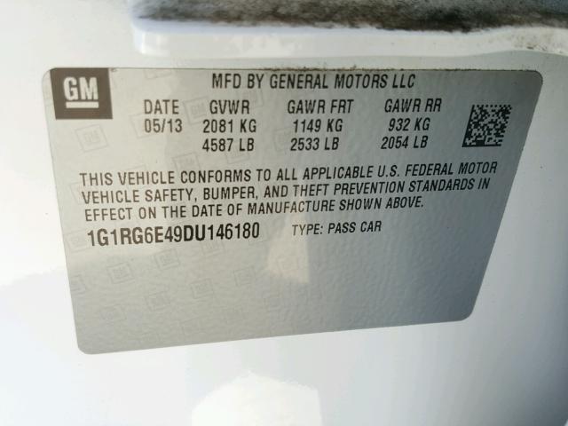 1G1RG6E49DU146180 - 2013 CHEVROLET VOLT WHITE photo 10