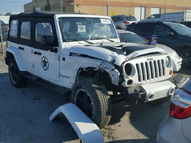 1C4BJWEG9CL275836 - 2012 JEEP WRANGLER U WHITE photo 1