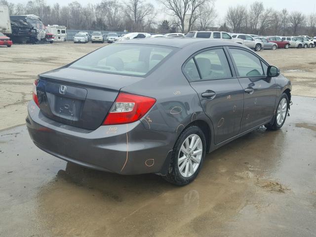 2HGFB2F95CH511291 - 2012 HONDA CIVIC EXL GRAY photo 4