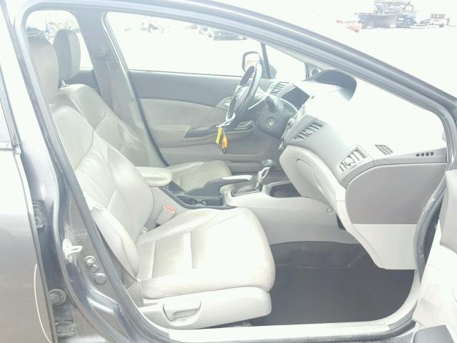 2HGFB2F95CH511291 - 2012 HONDA CIVIC EXL GRAY photo 5