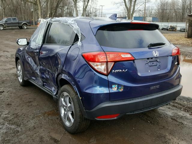 3CZRU6H52HM715914 - 2017 HONDA HR-V EX BLUE photo 3