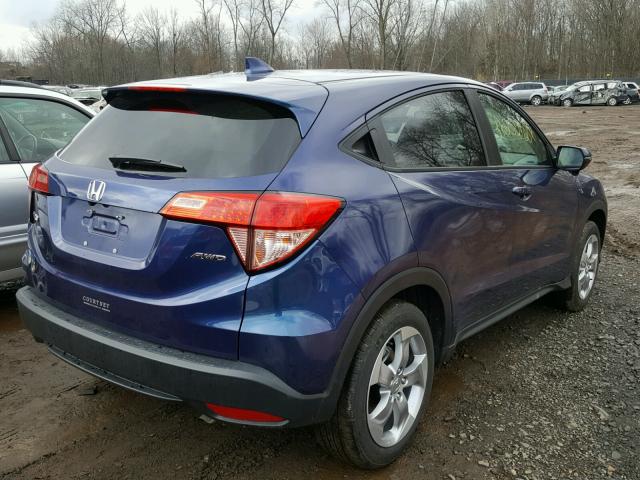 3CZRU6H52HM715914 - 2017 HONDA HR-V EX BLUE photo 4