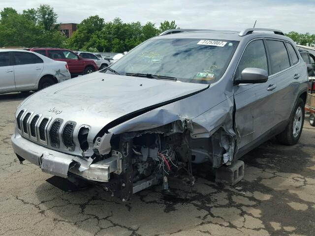 1C4PJMDB2EW130106 - 2014 JEEP CHEROKEE SILVER photo 2