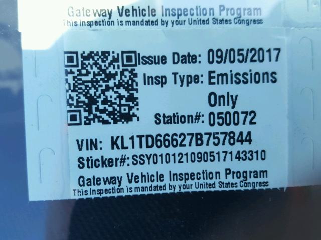 KL1TD66627B757844 - 2007 CHEVROLET AVEO BASE Kırmızı fotoğraf 10