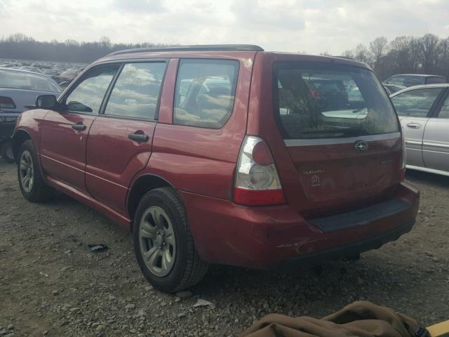 JF1SG63687H744499 - 2007 SUBARU FORESTER 2 RED photo 3
