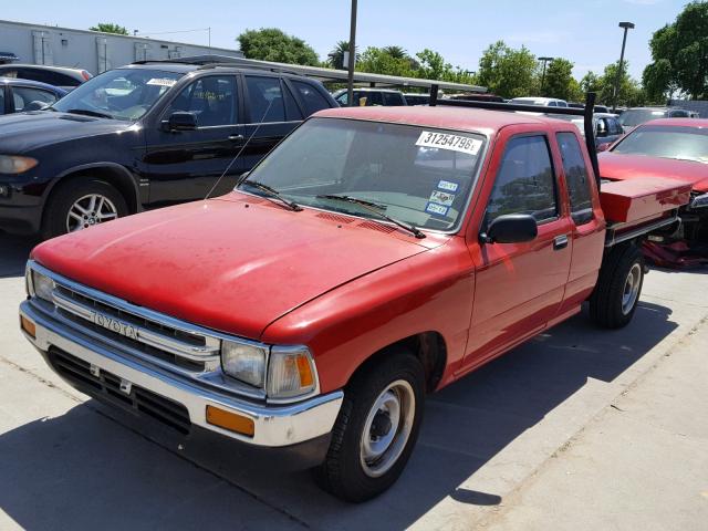 JT4VN93D5M5022952 - 1991 TOYOTA PICKUP 1/2 RED photo 2