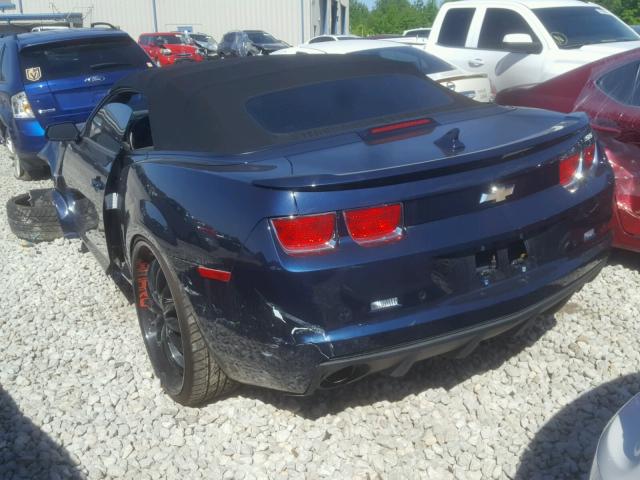 2G1FK3DJ3B9169200 - 2011 CHEVROLET CAMARO 2SS BLUE photo 3