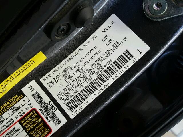 5TFAZ5CNXHX027868 - 2017 TOYOTA TACOMA DOU CHARCOAL photo 10