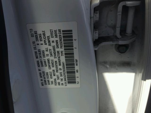 JH4CU2F62DC009441 - 2013 ACURA TSX TECH WHITE photo 10