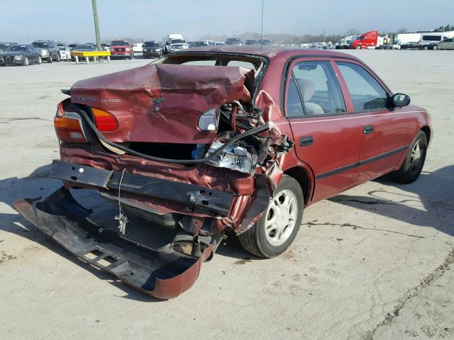 1Y1SK5286XZ415344 - 1999 CHEVROLET GEO PRIZM RED photo 4