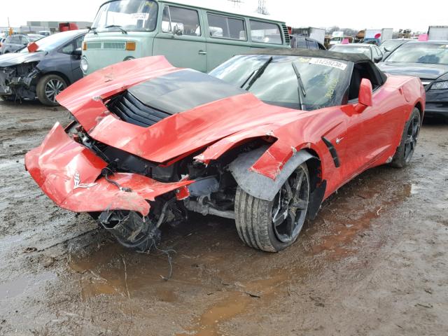 1G1YC3D71E5112943 - 2014 CHEVROLET CORVETTE S RED photo 2