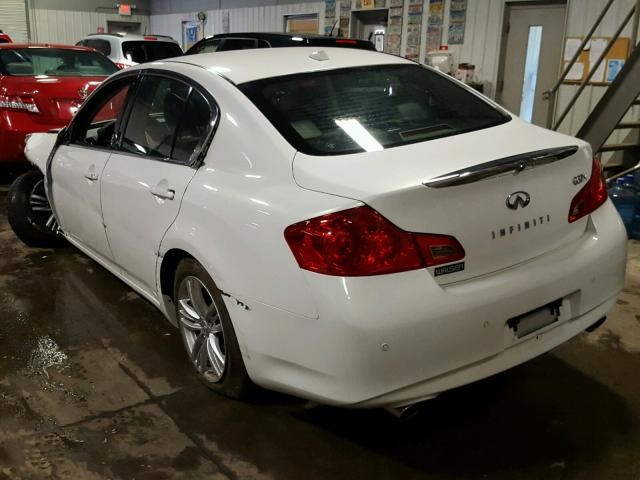 JN1CV6ARXDM754118 - 2013 INFINITI G37 WHITE photo 3