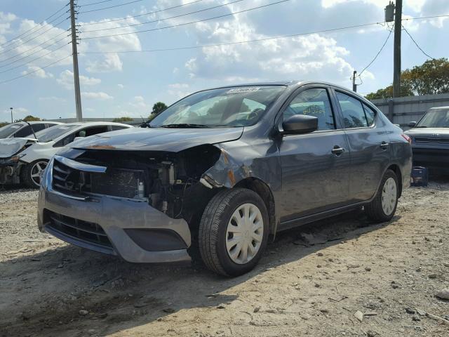 3N1CN7APXGL910211 - 2016 NISSAN VERSA S GRAY photo 2