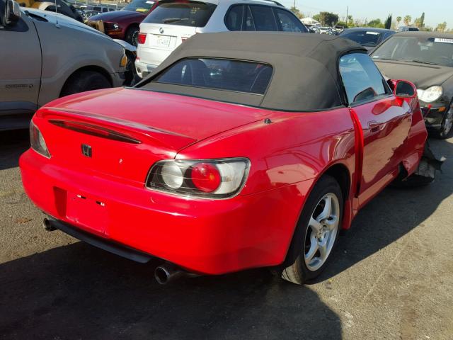 JHMAP1149YT006072 - 2000 HONDA S2000 RED photo 4