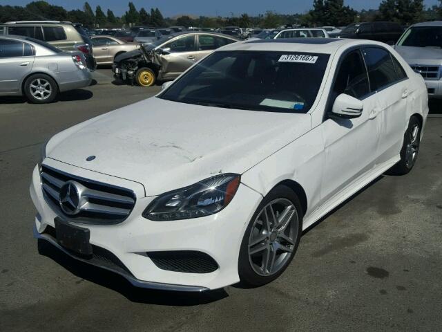 WDDHF8JB8EB069309 - 2014 MERCEDES-BENZ E WHITE photo 2