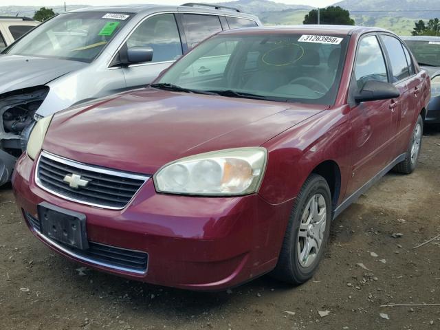 1G1ZS58F77F230285 - 2007 CHEVROLET MALIBU LS ბურგუნდია ფოტო 2