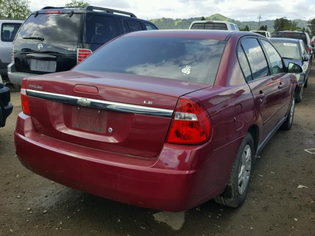 1G1ZS58F77F230285 - 2007 CHEVROLET MALIBU LS ბურგუნდია ფოტო 4
