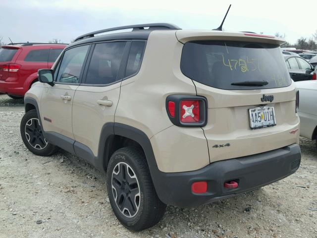 ZACCJBCT7FPB89082 - 2015 JEEP RENEGADE T TAN photo 3